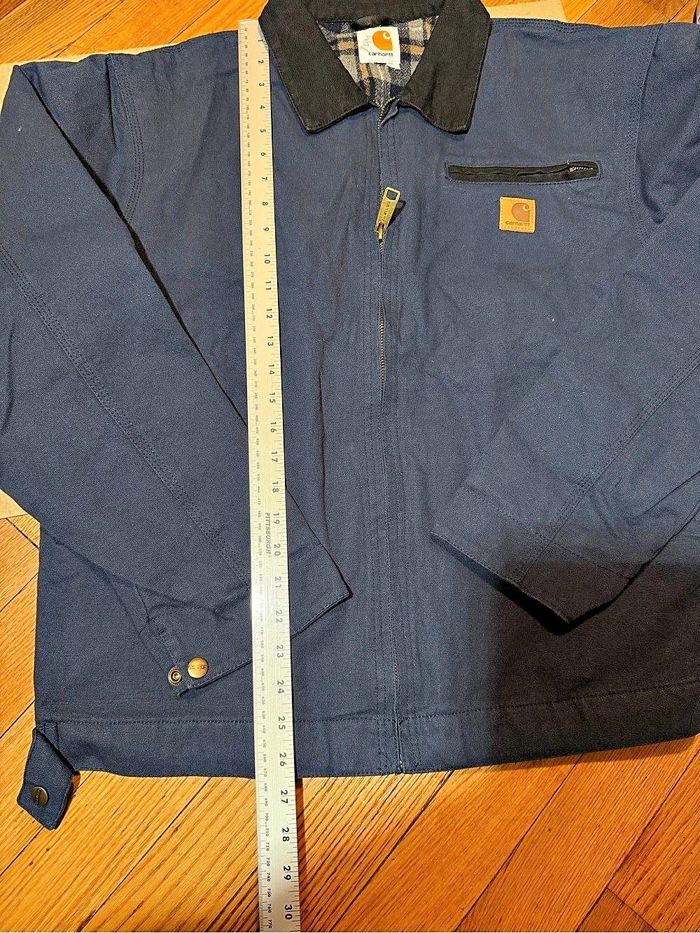 Carhartt Detroit Jacket Plaid-Lined Blue - Picture 5 of 7